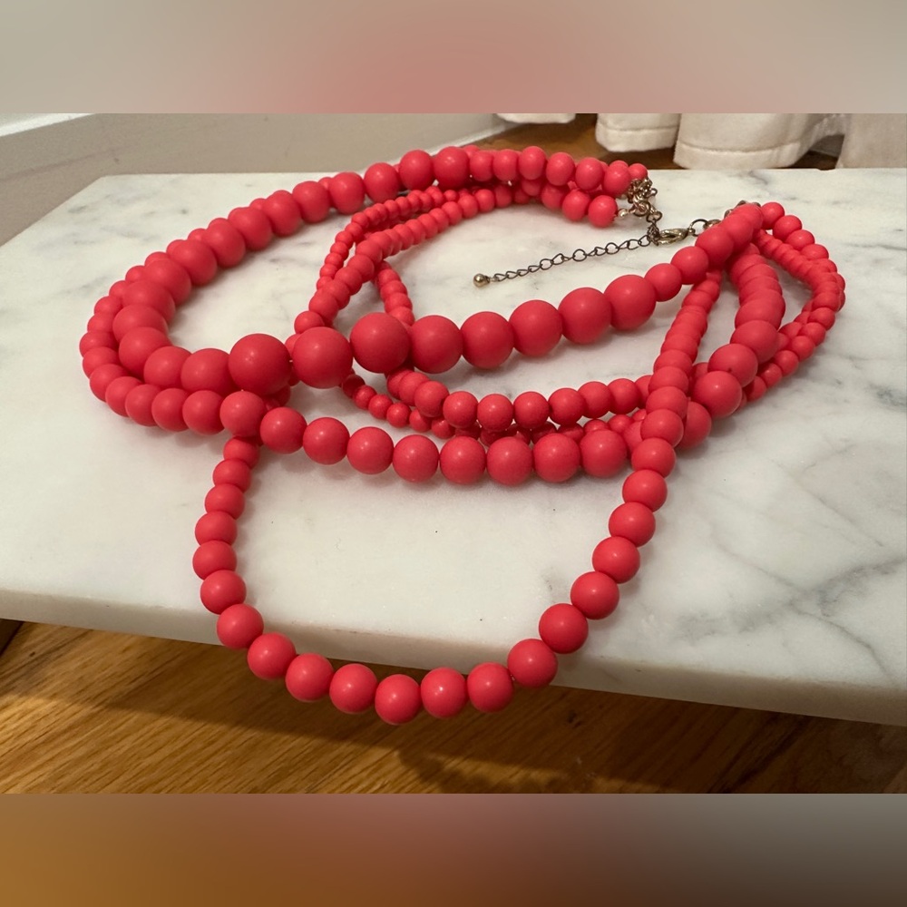 Vintage Pink Beaded Necklace